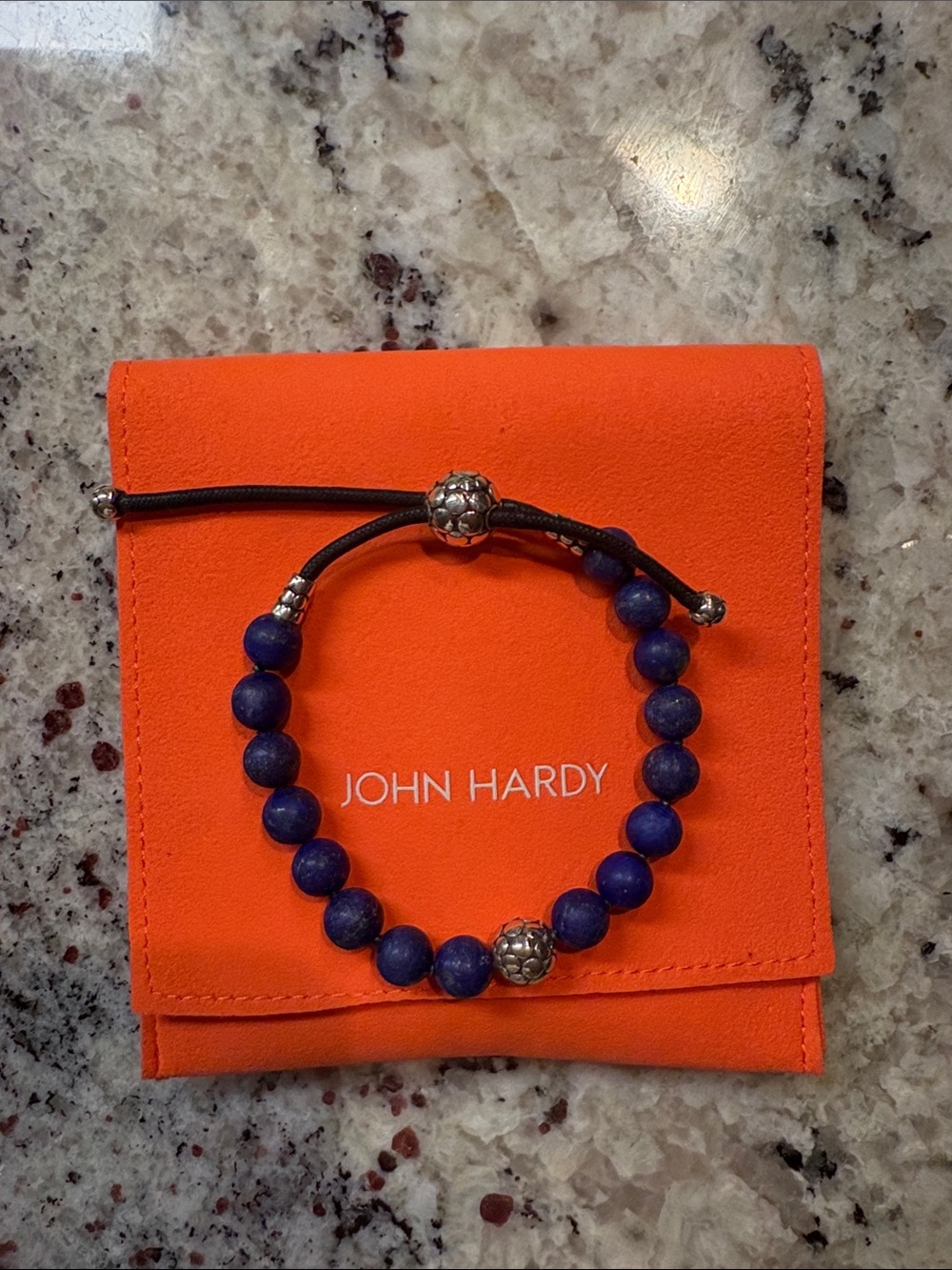 John Hardy Lapis Lazuli  silver beaded bracelet